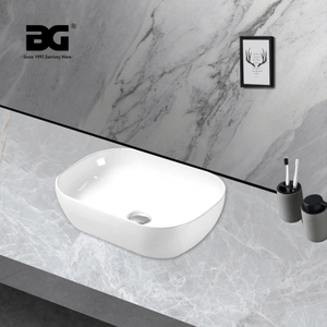 New Design Rectangular Bathroom Hand Wash Basin Sink Ceramic Art Basin For Hotel