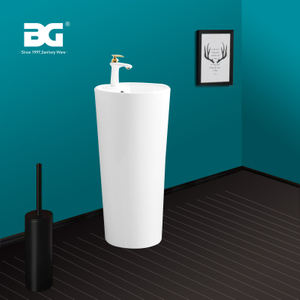 Clearance Cheap Undermount Bathroom Ceramic Sink Varieties One-piece Stand Pedestal Basin