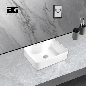 European White Bathroom Wash Basin Porcelain Countertop Sink For Giving Gifts