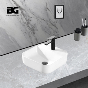 2023 Rectangular Bathroom Hand Wash Basin White Countertop Washbasin Bathroom Sink