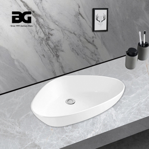 Luxury Bathroom Sink With Vanity Porcelain Counter Top Sink For Hotel