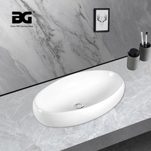 Cheap White Bathroom Ceramic Oval Art Basin For Bathroom Decoration