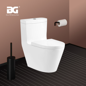 Glossy Glaze WARS approved One-piece siphonic jet flushing toilet with soft close seat cover
