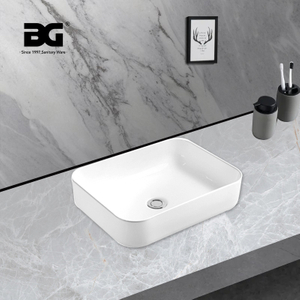 Hot Selling Small Sizes Square Sink White Porcelain Countertop Sinks For Restaurant